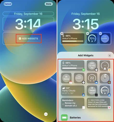 Customizable Lock Screen Widgets